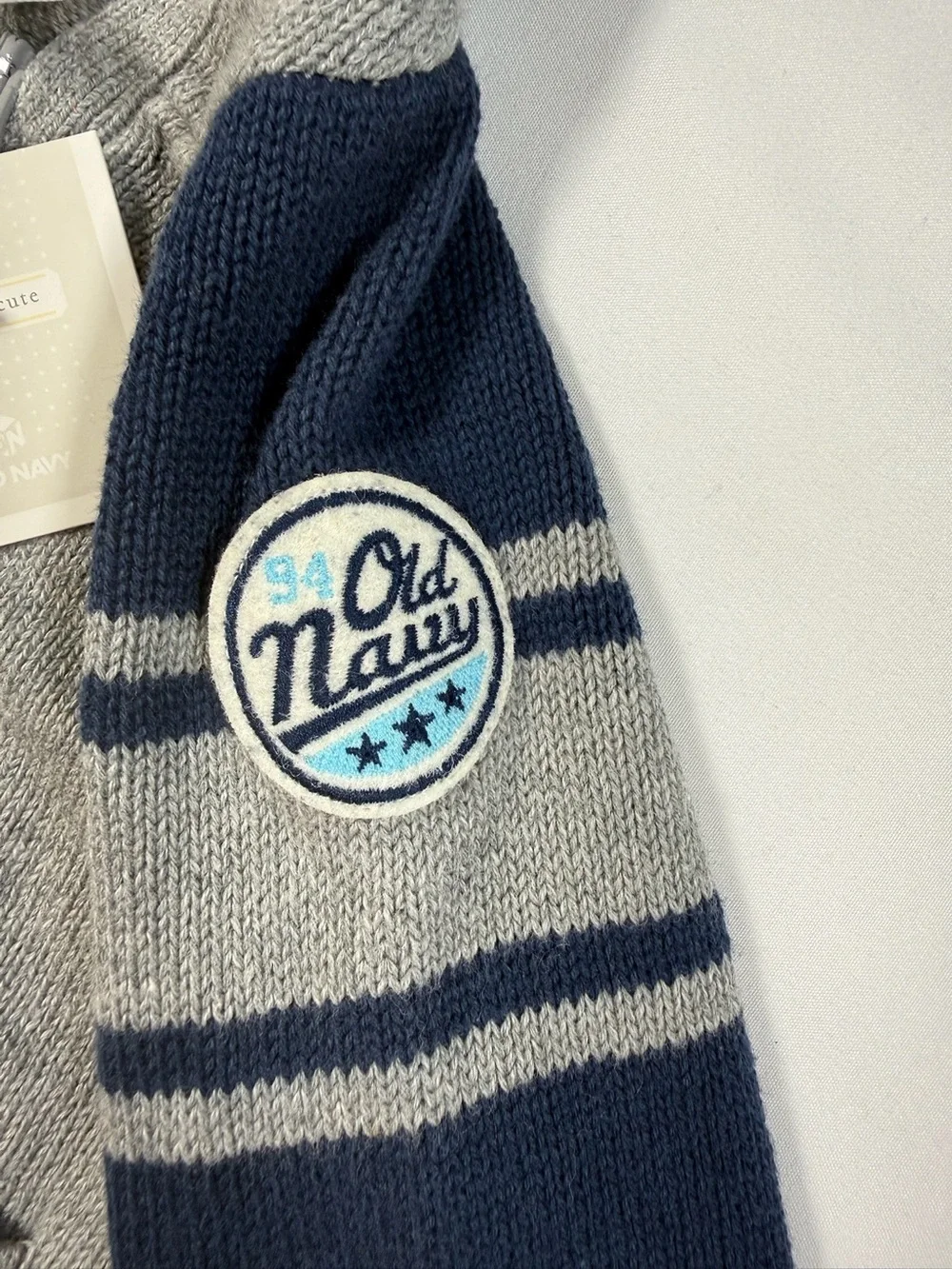 NWT OLD NAVY Y2K Varsity Sweater Hoodie Toddler 3-6M‎ Zip Up Rugby Preppy NEW